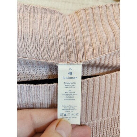 Lululemon Women's Pink Knit Kimono Sleeve Cape Poncho Pullover Sweater One Size‎ - Picture 3 of 6